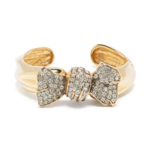 Givenchy vintage 1990s rhinestone-embellished ribbon bow cuff bracelet